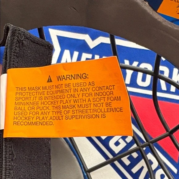 Like new! New York Rangers Kids Blue & Red Hockey Jersey and Mask - Picture 7 of 7